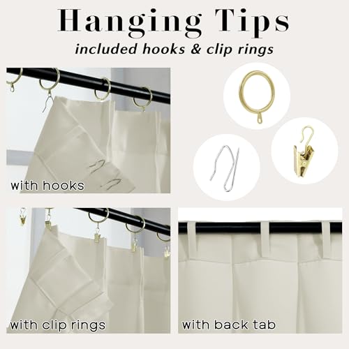 Cafe Curtains 18 Inch Length,with Rings 80% Blackout Boho Farmhouse Style Small Half Curtains for Kitchen Bathroom Living Room - color: Cream, size: 24"W x 18"L (Pack of 1)