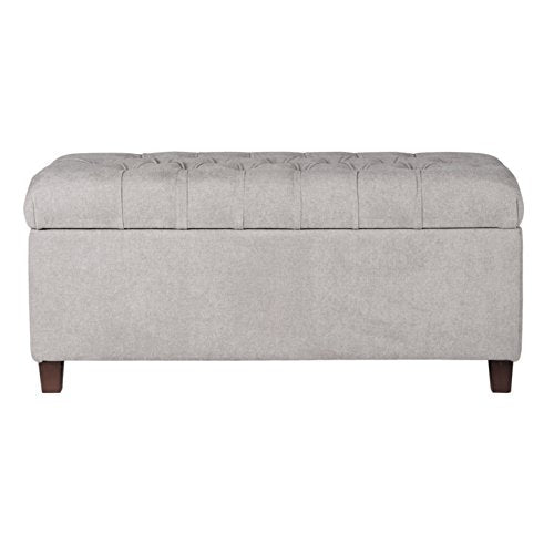 HomePop Ainsley 40" Storage Ottoman Bench - Grey - color: Grey