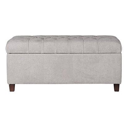 HomePop Ainsley 40" Storage Ottoman Bench - Grey - color: Grey