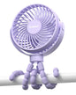 Coohea Stroller Fan Clip on for Baby, 4000mAh Rechargeable Battery Operated, Flexible Tripod, 3 Wind Speed, 360° Rotatable, Small Portable Fan for Car Seat Crib Backseat Beach Travel Camping, Purple - color: Purple