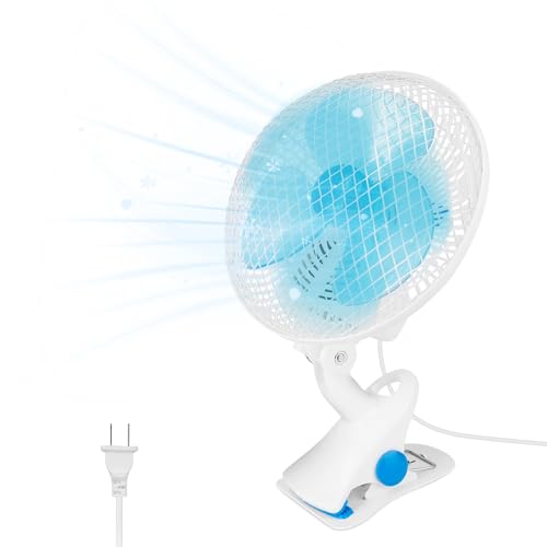 TeqHome Clip-On Fan, 2 Speeds Quiet Oscillating Clip Fan, 90° Adjustable Tilt, Portable Rechargeable Personal Fan for Desk, Home, Office, Dorms, Strollers, Camping, Wall Mount