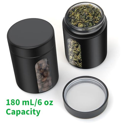 Glass Storage Jar (6 oz), 3 Pack Premium Smell Proof Visual Container with Child Resistant Cap, Small Waterproof Bottle Multipurpose Container for Coffee Teas Herbs Spices(180ml) - size: 3 Pack 6 oz