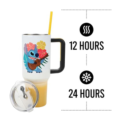 Disney's Stitch Hawaiian 40 Oz. Stainless Steel Tumbler - color: Stitch Holding Guitar