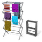 BLACK+DECKER 4-Tier Expandable Collapsible Clothes Drying Rack, Telescopic Height, Foldable Space-Saving Laundry Air Dryer for Towels, Shirts & Delicates – Durable Steel, No Tools Needed - color: Silver/Grey