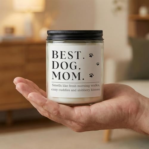 Dog Mom Gifts for Women, Unique Dog Mom Lovers Gift for Her Girlfriend Sister Bestie Wife, Funny Mothers Day Present Ideas - Lavender Scented Candle - style: Dog-Mom