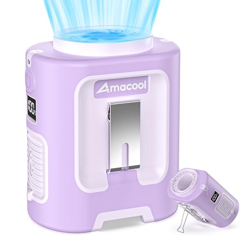 AMACOOL Mini Portable Waist Fan Clip on, Birthday Gifts for Mother Mom Her Girl, 13000RPM Rapid-Cooling Personal Neck Fans, Wearable Shirt Belt Fan for Women Men Outdoor Work Jobsite Travel Camping - color: LAVENDER