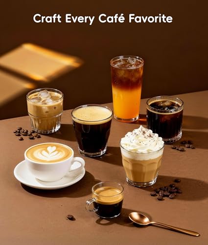 ecozy 4-in-1 Espresso Machine and Coffee Maker Combo with Milk Frother, All in One with Cold Brew & Over Ice, Interactive Touch Screen, Brezzano Elite Series for Cappuccinos, Lattes, Americanos - color: Silver