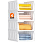 Lifewit 4 Pack Stackable Closet Organizers for Shelf, Plastic Clothes Storage Basket Bins for Wardrobe, Multifunctional Stacking Sweater Containers for Shelves, RV, Pantry, Kitchen, Dorm, 12.6" Wide - size: 16.5" Depth