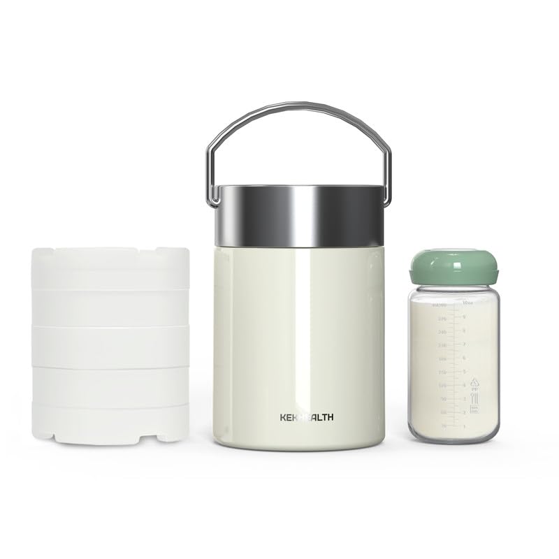 11oz Stainless Steel Breast Milk Cooler, 360° Cooling Gel Ring, 14-Hour Cold Storage, BPA-Free 11oz Bottle, Leak-Proof Portable Cooler for Half-Day Pumping, Work & Travel - size: Mini Cooler 11 Ounce