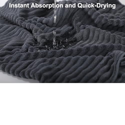 3-Piece Hand Bath Towels 14 X 29.6 Inchs, Quick-Dry Microfiber Washcloths with Hanging Loop, Soft & Absorbent Face Towels for Bathroom Kitchen Gym Travel - color: 1darkgrey-1lightgrey-1orange