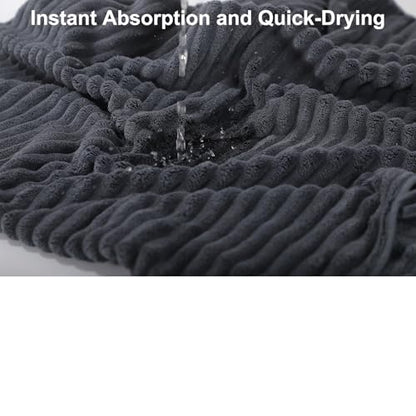 3-Piece Hand Bath Towels 14 X 29.6 Inchs, Quick-Dry Microfiber Washcloths with Hanging Loop, Soft & Absorbent Face Towels for Bathroom Kitchen Gym Travel - color: 3dark Grey