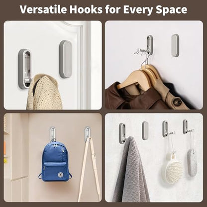 4Pcs Foldable Wall Hooks, Zinc Alloy Folding Hook Silver, Heavy Duty Folding Coat Hooks Wall Mounted for Hanging Coat Towels Bags Keys (Silver, 4 Pack) - color: Silver, size: 4 Pack
