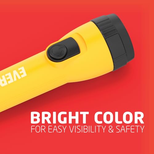 EVEREADY LED Flashlights (4-Pack), Bright Flashlights for Emergencies and Camping Gear, Flash Light with AA Batteries Included, Blue/Yellow (4-Pack) - color: Yellow / Blue, size: 4 Pack