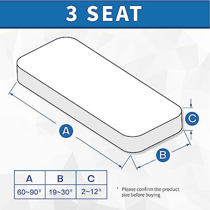 ZNSAYOTX Stretch Cushion Covers Sofa Cushion Couch Seat Covers Slipcovers Soft Replacement Unique Pattern Furniture Protector with Elastic Bottom (Navy, 1 Pc 3-Seat Cushion Cover) - color: Navy Blue, size: 1 Cushion Sofa