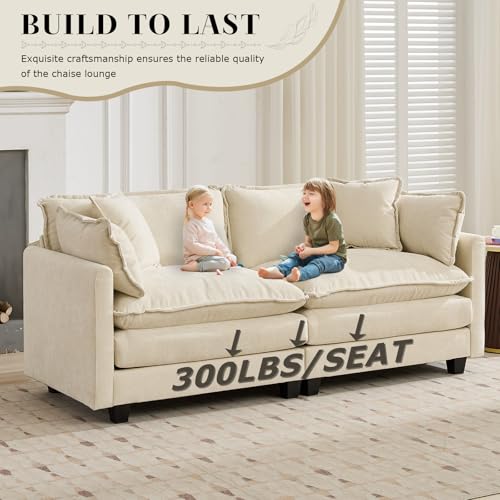 SoarFlash Chenille Single Seat Sofa, with Armests, Beige - color: Beige, size: 1 Single Seat