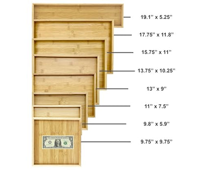 Natural Bamboo Serving Tray Platter 13.75 x 10.25 Rectangular, Bamboo - color: Bamboo, size: 13.8" x 10.3" x 1.2"