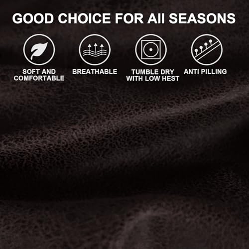 ANARACHON Leather Look RV Dinette Cushion Covers, Stretch Camper Cushion Slipcovers for Travel Trailer Couch RV Booth Seat(1 Backrest Cover & 1 Bench Cover,07 Chocolate) - color: Chocolate Brown, size: 1 Set