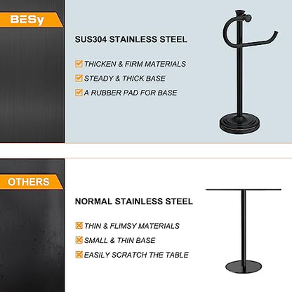 BESy 17 Inch Oil Rubbed Bronze Stand Towel Bar Hanger Hand Towel Bar Bathroom Vanity Countertop Towel Holder Free Standing Stainless Steel Towel Ring Hardware Accessories Towel Rack - color: Bronze