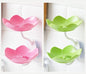 2 Pack Soap Dish Holder for Shower Bar Double Layer Cute Lotus Shape Adhesive Tray Sink Wall Mounted Shampoo NO-Drilling Self Draining Hanging Saver Plastic Bathroom Kitchen，Pink+Green - color: D-pink+green.