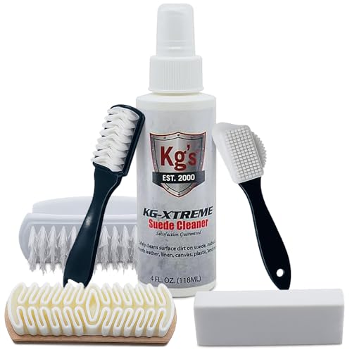 Kg's Premium Shoe Care Kit – Includes Cleaner, Suede Kit, Black & Brown Polish, Brushes, Applicators & Cloths for All Shoes - style: Suede Shoe Cleaning Kit