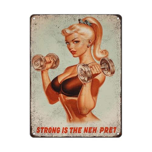 Strong Is The New Pretty Metal Tin Sign Empowering Wall Art for Women’s Gym Inspirational Fitness Decor Vintage Rustic Metal Poster for Home 12 * 16in - color: Vintage Metal Sign 11, size: 30X40cm(12*16in)