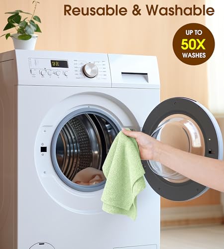 KitchLife Microfiber Cleaning Cloth Roll, 100 Pack - Tear-Away Microfiber Paper Towels, Lint-Free, Reusable, Washable for Kitchen, Car, Dishes, and Sensitive Surfaces (Bean Green) - color: Bean Green, size: 100 Pack