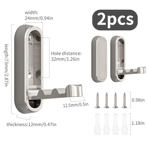 2Pcs Foldable Wall Hooks, Zinc Alloy Folding Hook Silver, Heavy Duty Folding Coat Hooks Wall Mounted for Hanging Coat Towels Bags Keys (Silver, 2 Pack) - color: Silver, size: 2 Pack