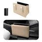 Yourkar Car Trash Can, Foldable Waterproof Leather Car Garbage Organizer Holder, Automotive Mini Dustbin Container with One Roll Trash Bag, Universal Interior Car Accessories (Beige) - color: Beige, S