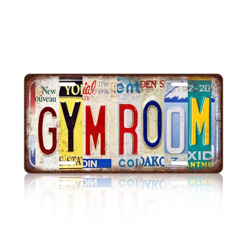Vintage GYM Room Metal Tin Sign License Plate Wall Decor 12 x 6 Inches - color: Plate-21