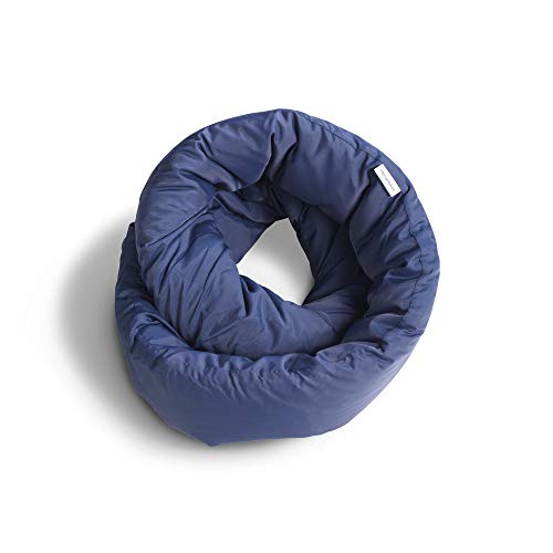 Huzi Infinity Pillow - Home Travel Soft Neck Scarf Support Sleep (Navy) - color: Navy