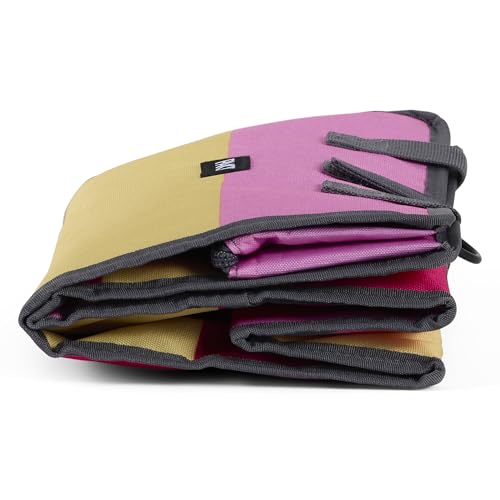 PackIt Freezable Grocery Tote, Pink Stripe, Built with EcoFreeze Technology, Foldable, Collapsible, Reusable, Zip Closure, Dual handles, Great for Transporting Fresh Groceries - color: Pink Stripe