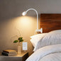 acegoo Minimalist Reading Light for Bed Headboard Dimmable White Book Light Clip on Lamp with USB-C Adapter, Flexible Neck & Handy Lamp Head Switch, CRI 90+ - color: White
