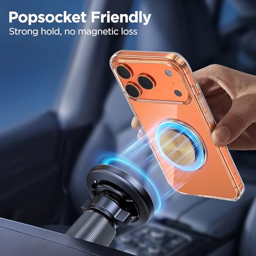 Miracase Car Phone Holder for Magsafe [Strong Magnets] Magnetic Phone Holders for Your Car, 360°Adjustable Air Vent Hands Free Cell Phone Mount Cradle Fit iPhone 17-12 & All Smartphones, Black - color: Dark Black