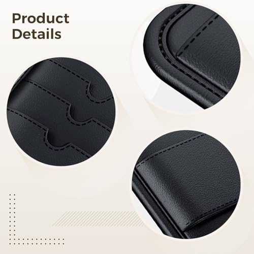 Car Visor Organizer, Multi-Functional Sun Visor Organizer, Black PVC Compact Design, Includes Pocket for Documents, Glasses Holder, Ideal for Most Vehicles
