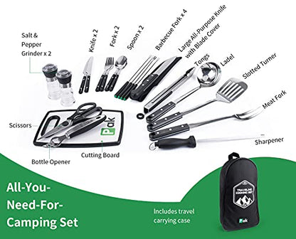 Pak Camping Cookware, Camp Kitchen, Camp Cookware, Camping Utensils Set, Camping Kitchen Set, Camping Cooking Set, Camping Cooking Utensils, Camping Cookware Set, Camping Accessories Cooking, RV Camp - style: Deluxe Kit