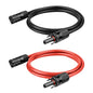 10 AWG Solar Extension Cable 2FT Black + 2FT Red, 10 Gauge Solar Panel Wire Male to Female Tinned Copper Wire for Solar Panel, Automotive, RV, Boat, Outdoors - size: 10AWG 2FT