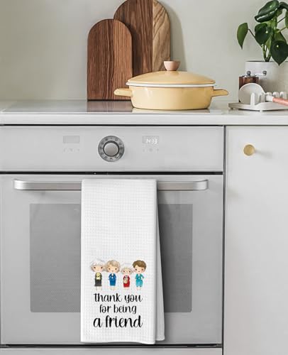 Advivio Funny Golden Girls Kitchen Flour Sack Tea Towels, Golden Girls Merchandise Dish Towels, Friendship Birthday Gifts for Women Besties Mom Grandma - color: Thank You Towels