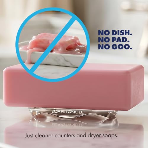 SoapStandle Bar Soap Gripper | No Goo or Mess Soap Holder for Bath and Showers | Made from Post Consumer Plastic Non Slip Quick Dry Bar Soap Holder | Clear - 2-Pack - color: Clear