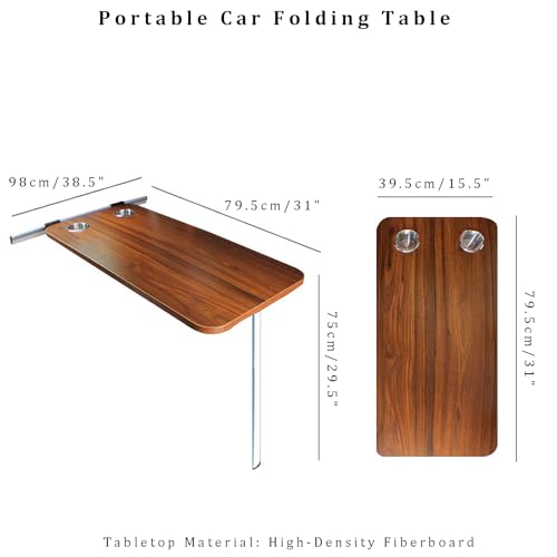Foldable Rv Table with 2 Cup Slots, Wall Mount Folding Picnic Table Space-Saving Computer Desk Workstation, Wood Camper Table for RV, Home Office, Bedroom or Kitchen, Black - color: Black