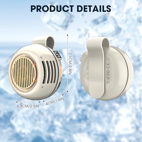Portable Silent Mini Bladeless Fan Clip On, Mini USB Rechargeable 360° Rotatable Fan, 2026 New Adjustable 3-Speed Suspended Whirlwind Cooler Fans for Outdoor & Travel & Office (White) - color: White