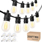 Svater Outdoor String Lights 200 FT, Patio Lights for Outside with Shatterproof LED Bulbs, Waterproof IP65 Commercial Hanging Light for Backyard Porch Balcony Bistro Party (2X100FT) - size: 200FT