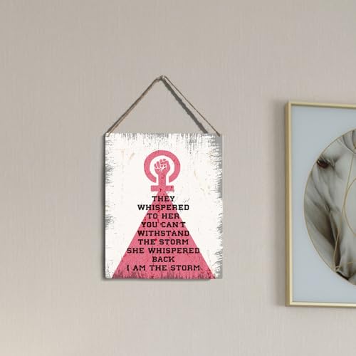 wall-pediments MP 472 I Am The Storm Feminist Empowerment Plaque, 6.7 x 10 Inches Inspirational Women's Decor - color: Generic 9957