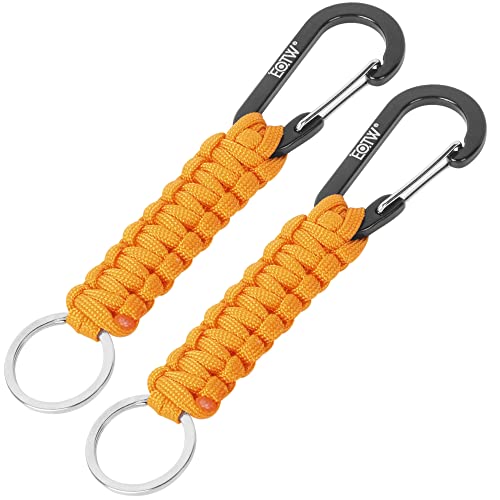 EOTW Paracord Keychain for Men Women Paracord Carabiner Backpack Keychain with Aluminum Clip for Camping Hiking Outdoor Gear - color: Orange+orange