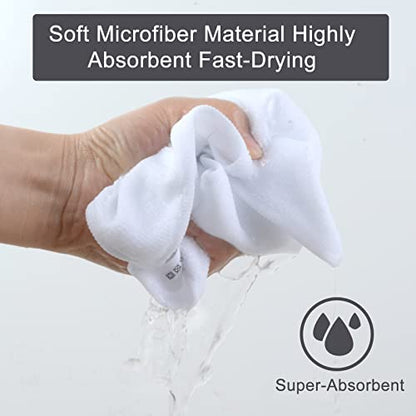 SINLAND Microfiber Cleaning Cloth Dish Cloth Kitchen No Streak Absorbent Dish Rags Lens Cloths 12Inchx12Inch 12 Pack White - color: White