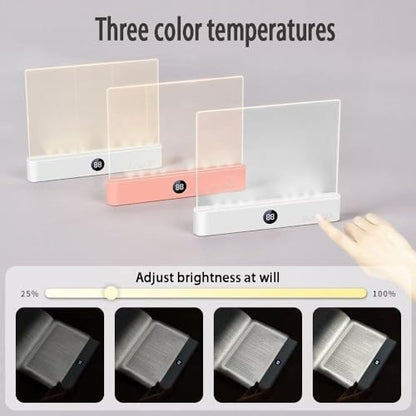Black Smart Led Reading Light, Book Light Treasure Box, Rechargeable Clear LED Flat Reading Light with 3 Colors & Timer, Doodleable Study Lamp, The Quiet Reader's Dream Lights - color: Black