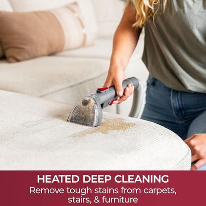 Kenmore KW1050.01 Upgrade Portable Heated Carpet & Upholstery Spot Cleaner, 16Kpa Power Suction with Versatile Tools for Pets, Area Rugs and Couches - color: Red
