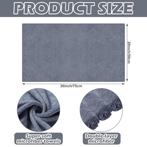 SmoothNovelty 10 Pcs Extra Large Microfiber Cloth 30" x 20" Large Floor Microfiber Towel Reusable Washable Free Lint Free Cloth Rag for Squeegee Mop Floor Window Housekeeping (White,Gray) - color: White, Gray