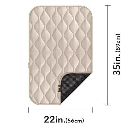 Paw Inspired Washable Padded Crate Mats for Dogs | 35” x 22” Pad, Fits 36-inch Kennels | Leakproof, Waterproof Bottom, Plush Pet Beds (Tan) - color: Tan, size: 36 Inch