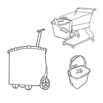 reisenthel carrycruiser dots - Portable Shopping Trolley with Sturdy Aluminum Frame, Shoulder Strap and Removable mesh Inner Bag -Water-Repellent - color: Dots