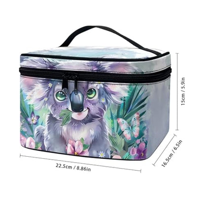 Portable Cosmetic Bags for Women Sloth Printed Travel Makeup Bag with Handle and Smooth Zipper Toiletry Pouch Plenty of Room - color: Sloth